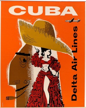 Delta Air Lines Vintage Poster for Cuba